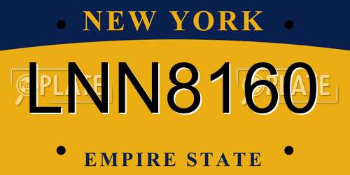 LNN8160 New York License Plate