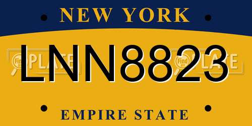 LNN8823 New York License Plate