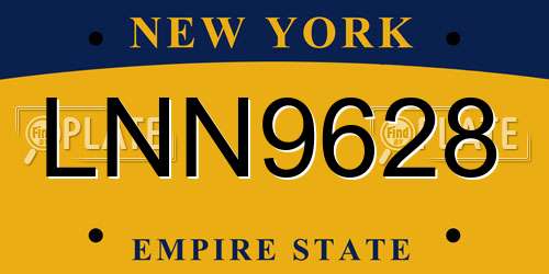 LNN9628 New York License Plate