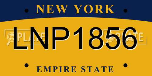 LNP1856 New York License Plate