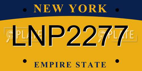 LNP2277 New York License Plate
