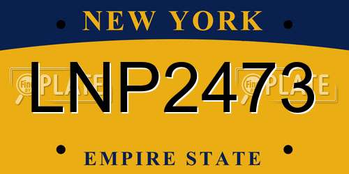 LNP2473 New York License Plate