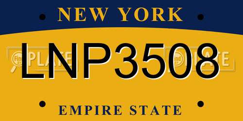 LNP3508 New York License Plate
