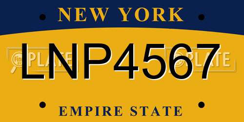LNP4567 New York License Plate