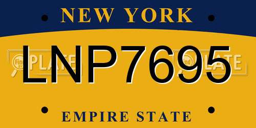 LNP7695 New York License Plate