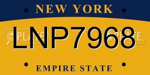 LNP7968 New York License Plate