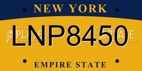 LNP8450 New York License Plate