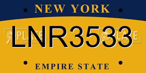 LNR3533 New York License Plate