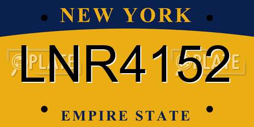 LNR4152 New York License Plate