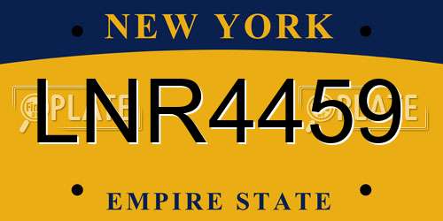 LNR4459 New York License Plate