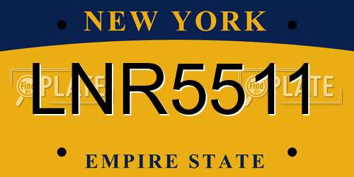 LNR5511 New York License Plate