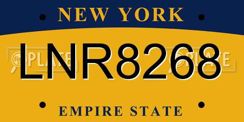 LNR8268 New York License Plate