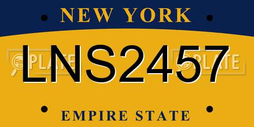 LNS2457 New York License Plate