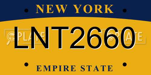 LNT2660 New York License Plate