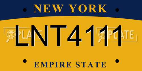 LNT4111 New York License Plate