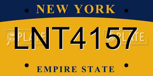 LNT4157 New York License Plate