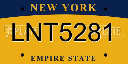 LNT5281 New York License Plate