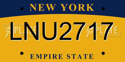 LNU2717 New York License Plate