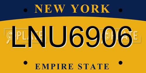 LNU6906 New York License Plate