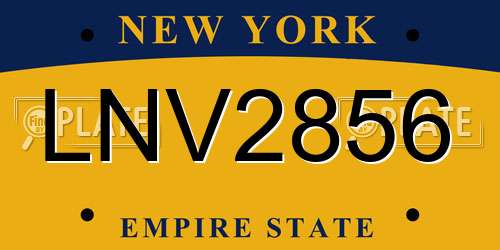 LNV2856 New York License Plate