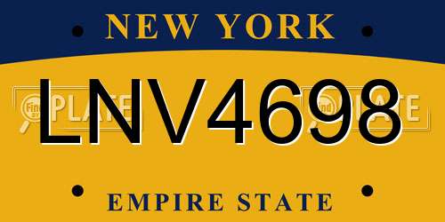 LNV4698 New York License Plate