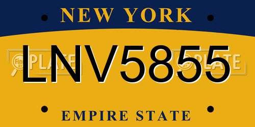 LNV5855 New York License Plate