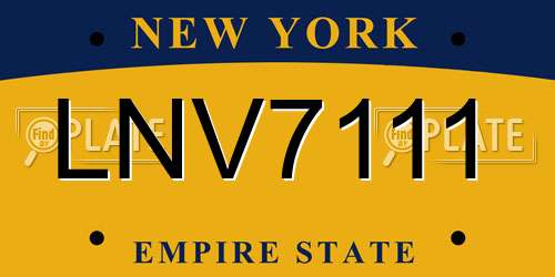 LNV7111 New York License Plate