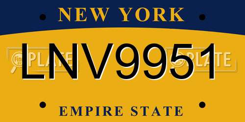 LNV9951 New York License Plate