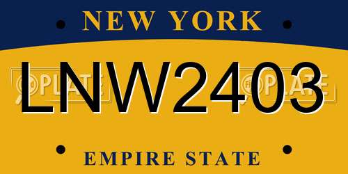 LNW2403 New York License Plate