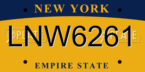 LNW6261 New York License Plate