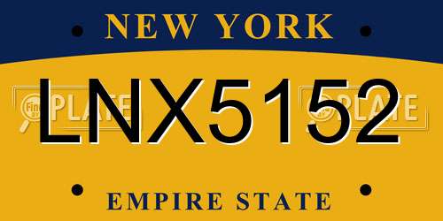 LNX5152 New York License Plate