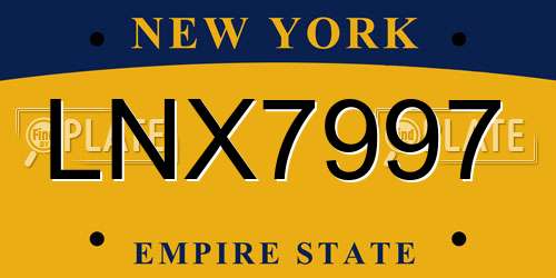 LNX7997 New York License Plate