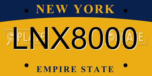 LNX8000 New York License Plate