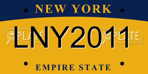 LNY2011 New York License Plate