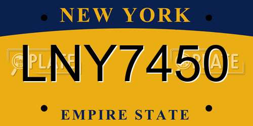LNY7450 New York License Plate