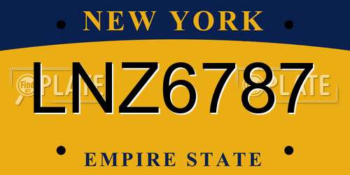LNZ6787 New York License Plate