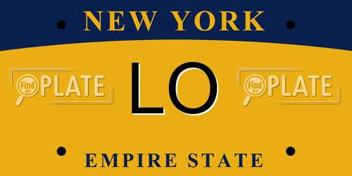 LO New York License Plate