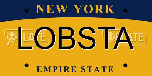 LOBSTA New York License Plate