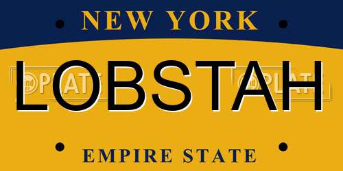 LOBSTAH New York License Plate