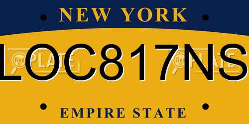 LOC817NS New York License Plate