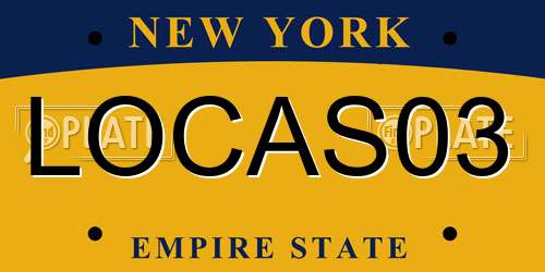 LOCAS03 New York License Plate