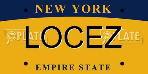 LOCEZ New York License Plate