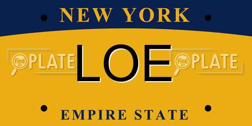 LOE New York License Plate