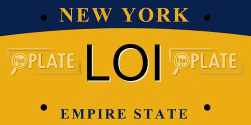 LOI New York License Plate