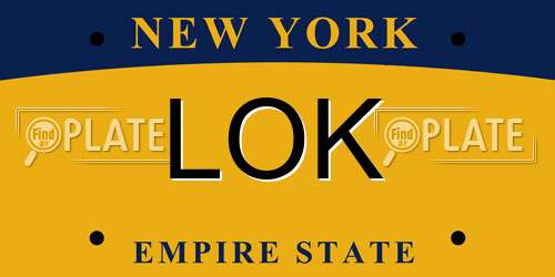 LOK New York License Plate