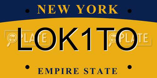 LOK1TO New York License Plate