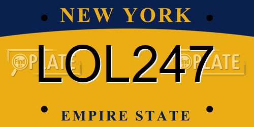 LOL247 New York License Plate