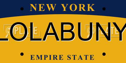 LOLABUNY New York License Plate