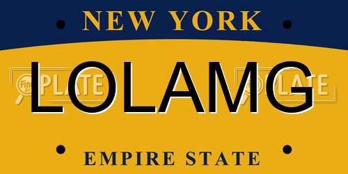 LOLAMG New York License Plate