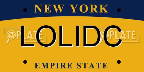 LOLIDC New York License Plate